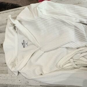 Hollister Ivory Ribbed Knit Top